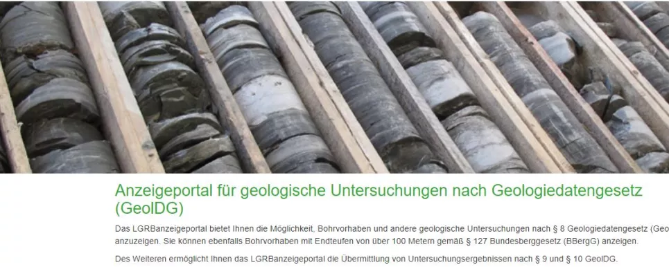 Darstellung der Internetanwendung LGRBanzeigeportal