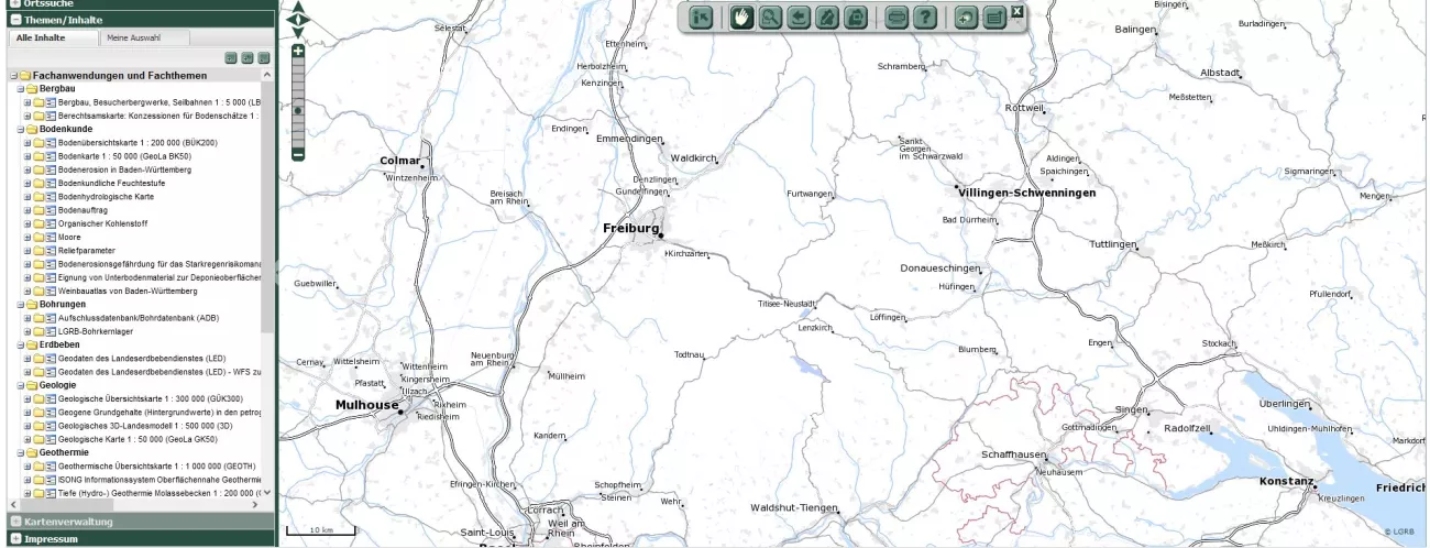 Darstellung des LGRB-Kartenviewers