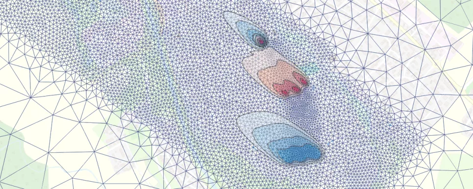 Abbildung zeigt Berechnungsergebnis von TOM als Kartendarstellung